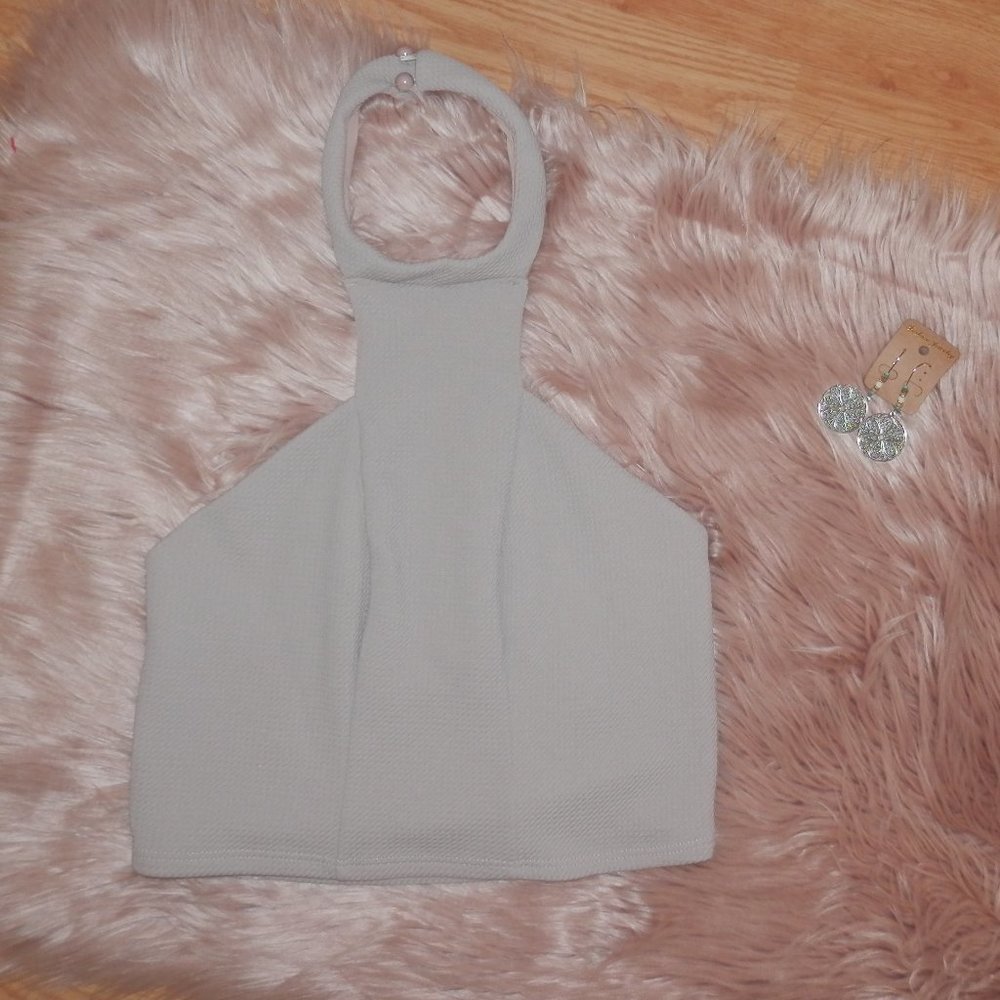 Charlotte Russe Juniors Medium Lilac Halter Crop